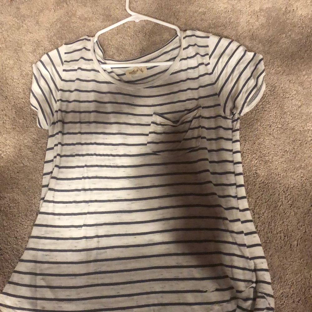 A cotton, white and grey striped t-shirt!